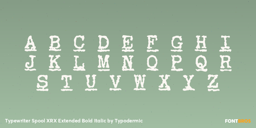 Typewriter Spool XRX Extended Bold Italic Font Poster #2