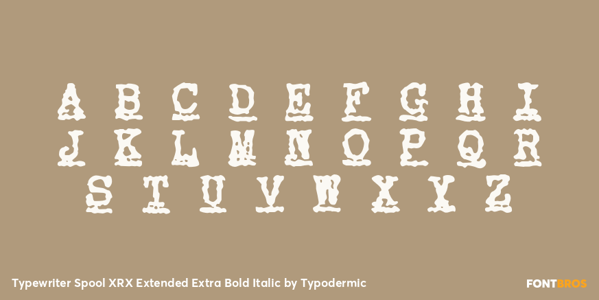 Typewriter Spool XRX Extended Extra Bold Italic Font Poster #2