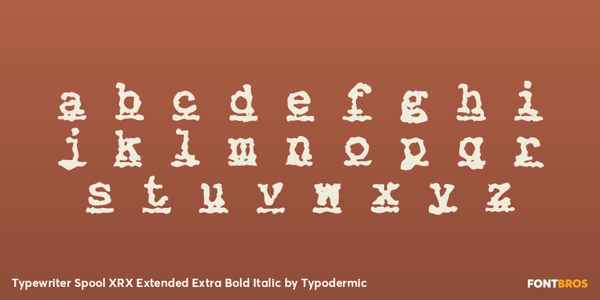 Typewriter Spool XRX Extended Extra Bold Italic Font Poster #3