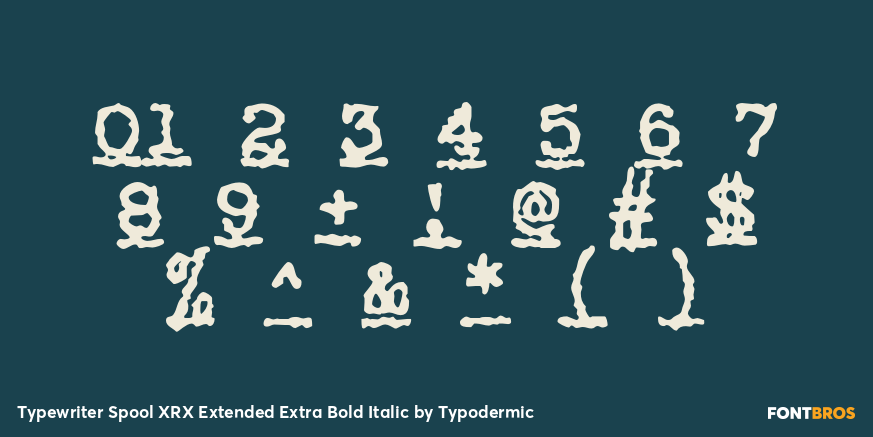 Typewriter Spool XRX Extended Extra Bold Italic Font Poster #4