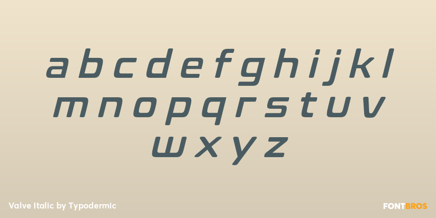 Valve Italic Font Poster #1