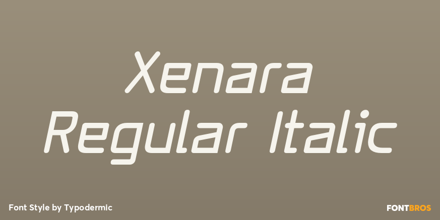 Xenara Regular Italic Font Poster #1