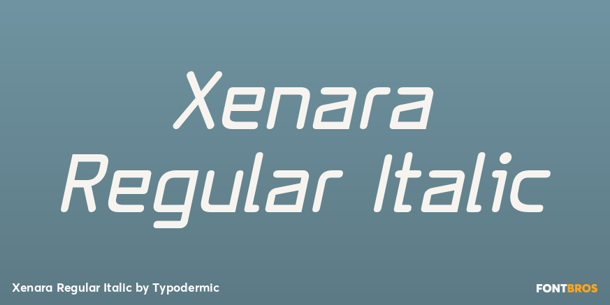 Xenara Regular Italic Font Poster #1