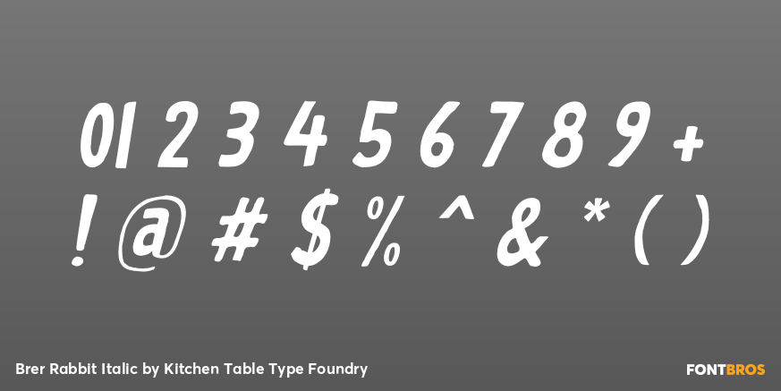 Brer Rabbit Italic Font Poster #1