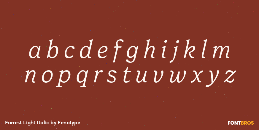 Forrest Light Italic Font Poster #1