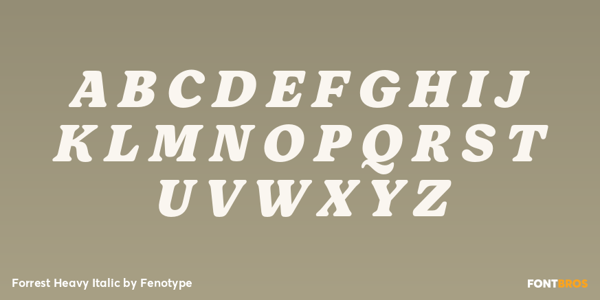 Forrest Heavy Italic Font Poster #1