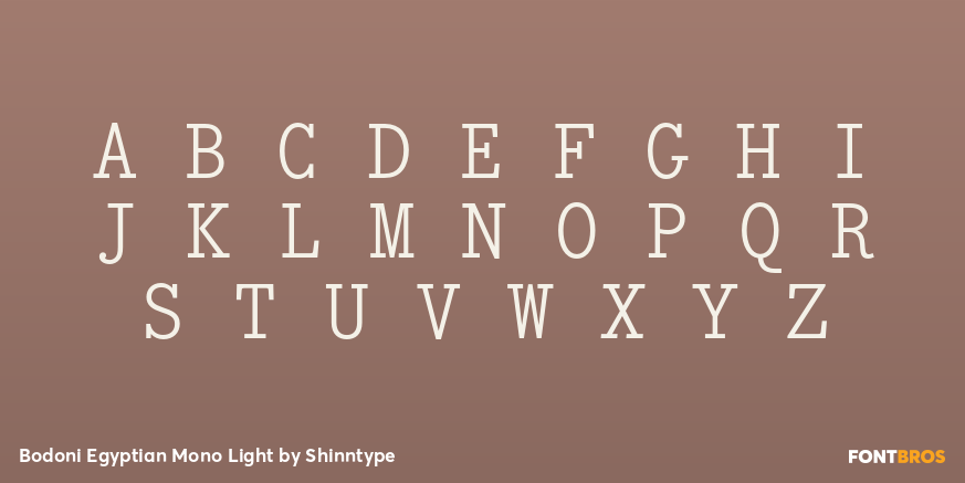 Bodoni Egyptian Mono Light Font Poster #2