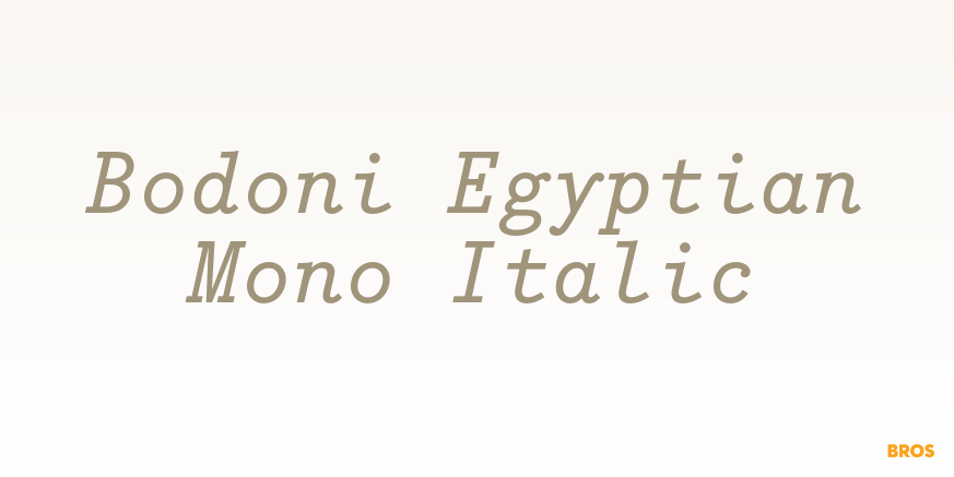 Bodoni Egyptian Mono Italic Font Poster #1