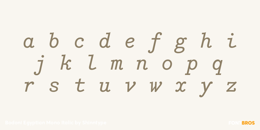 Bodoni Egyptian Mono Italic Font Poster #3