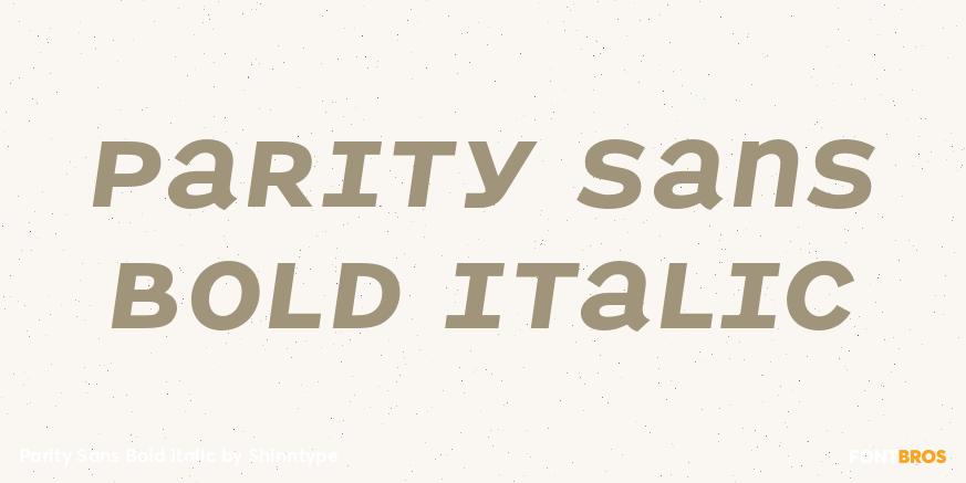 Parity Sans Bold Italic Font Poster #1