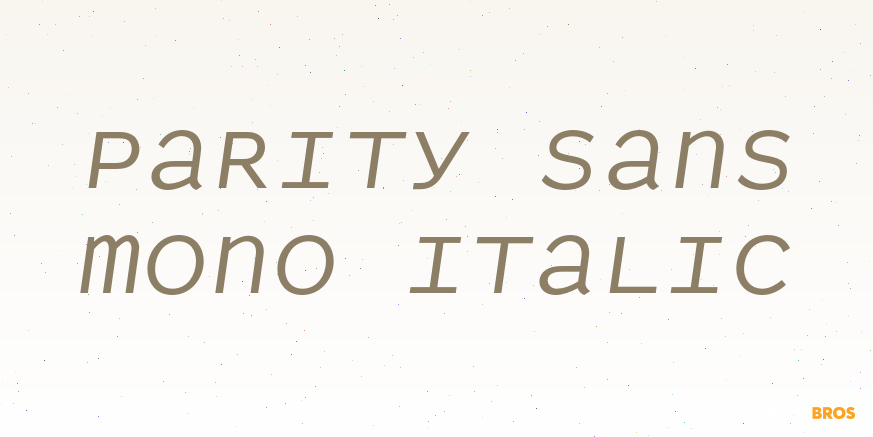 Parity Sans Mono Italic Font Poster #1