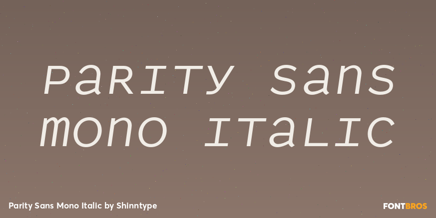 Parity Sans Mono Italic Font Poster #1