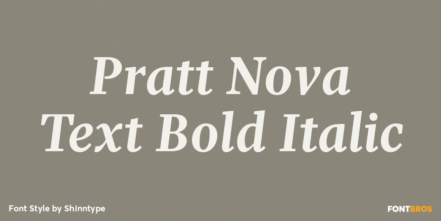 Pratt Nova Text Bold Italic Font Poster #1