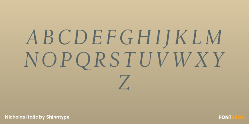 Nicholas Italic Font Poster #2