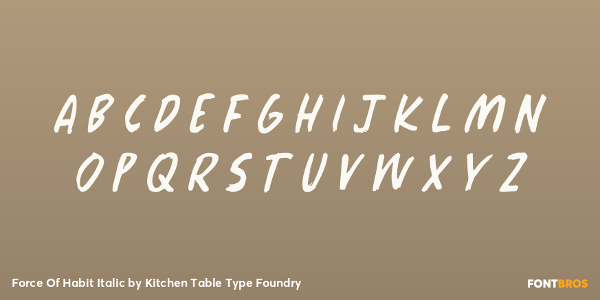 Force Of Habit Italic Font Poster #2