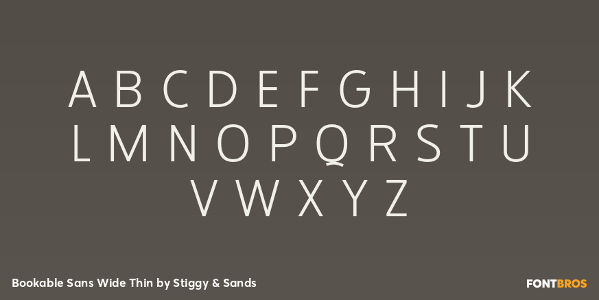 Bookable Sans Wide Thin Font Poster #1