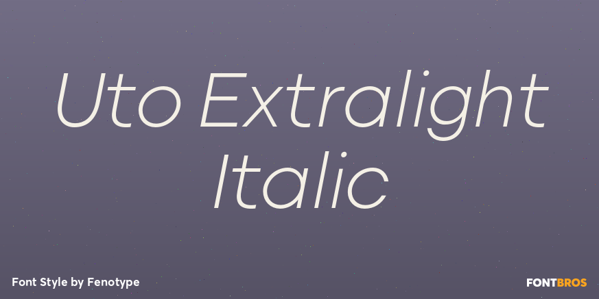 Uto Extralight Italic Font Poster #1