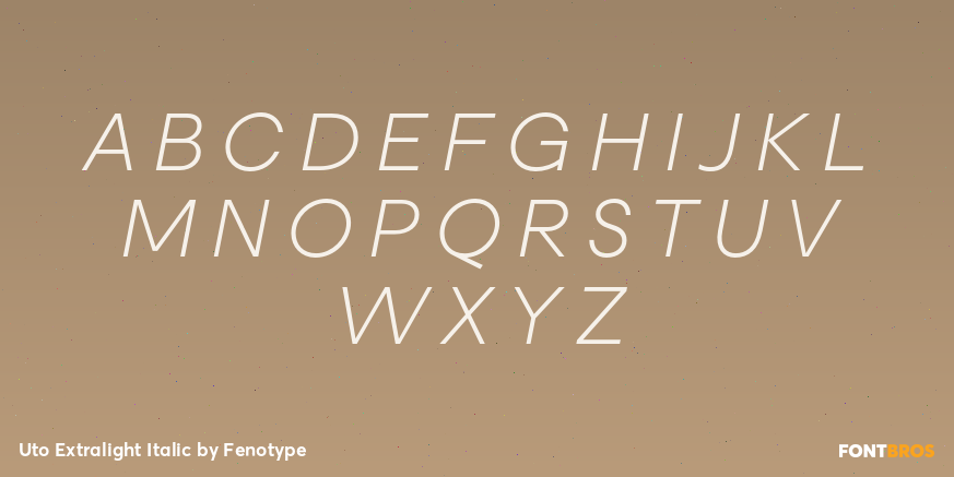 Uto Extralight Italic Font Poster #1
