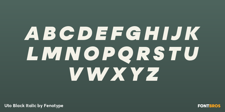 Uto Black Italic Font Poster #2