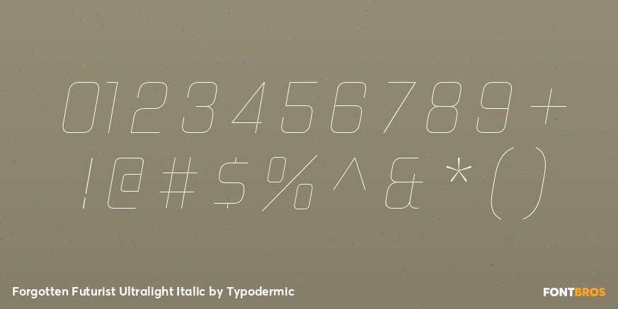 Forgotten Futurist Ultralight Italic Font Poster #4