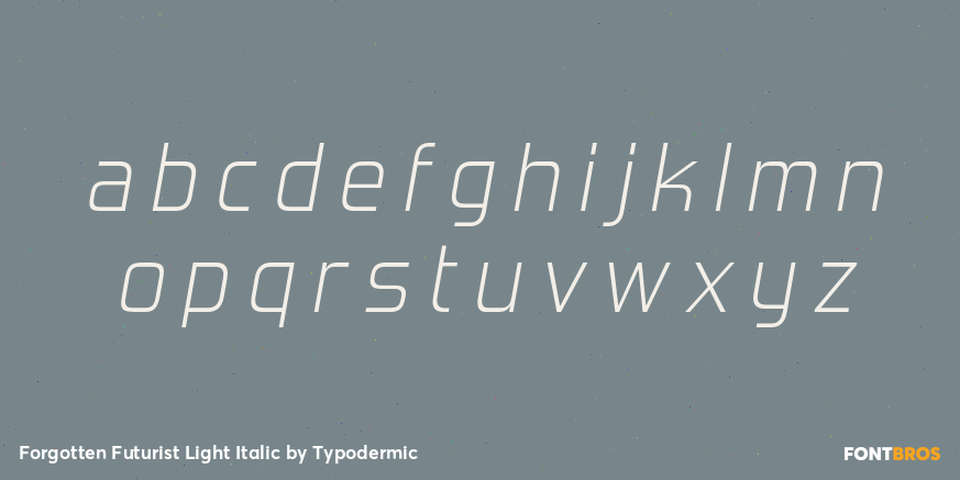 Forgotten Futurist Light Italic Font Poster #3