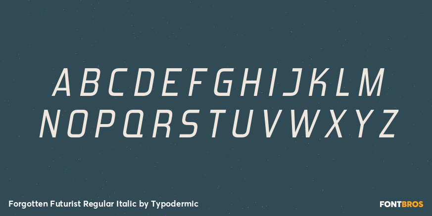 Forgotten Futurist Regular Italic Font Poster #2