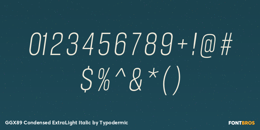 GGX89 Condensed ExtraLight Italic Font Poster #4