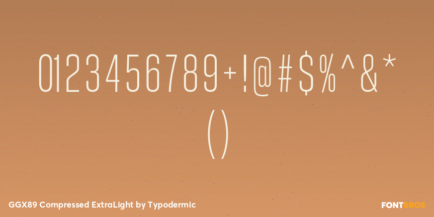 GGX89 Compressed ExtraLight Font Poster #1