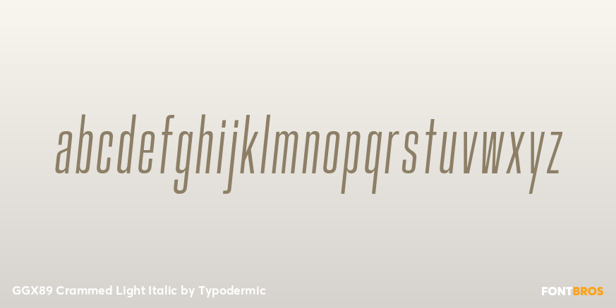 GGX89 Crammed Light Italic Font Poster #3