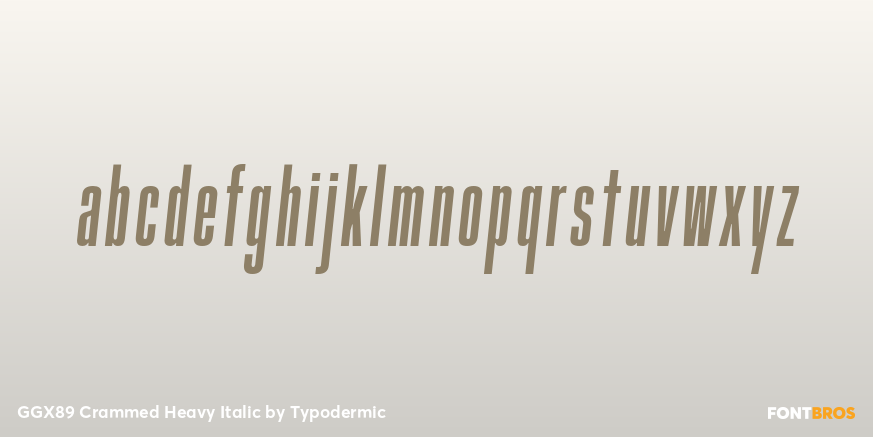 GGX89 Crammed Heavy Italic Font Poster #1