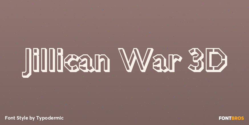 Jillican War 3D Font Poster #1