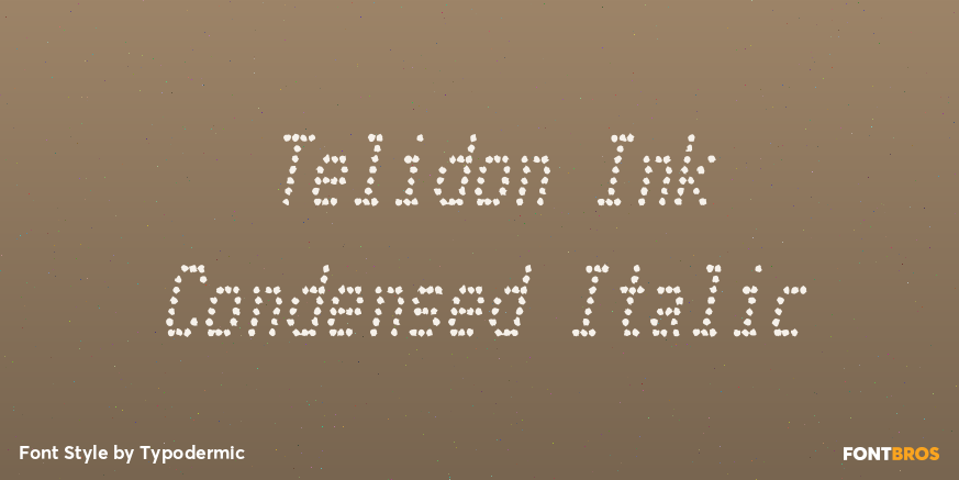 Telidon Ink Condensed Italic Poster