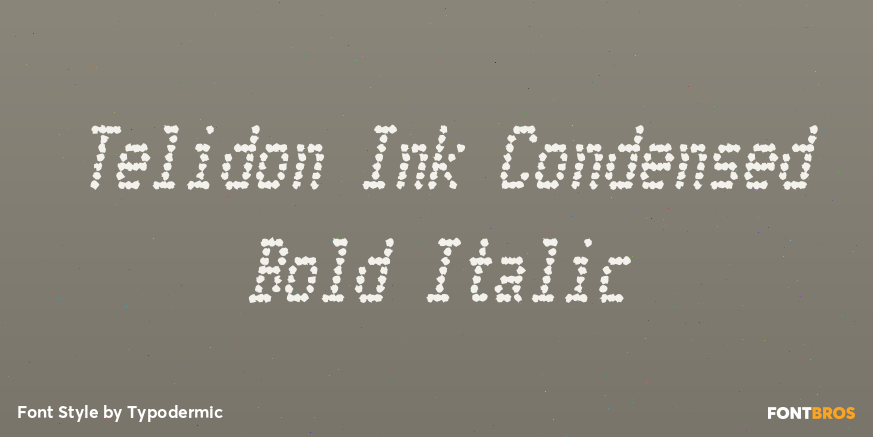 Telidon Ink Condensed Bold Italic Poster