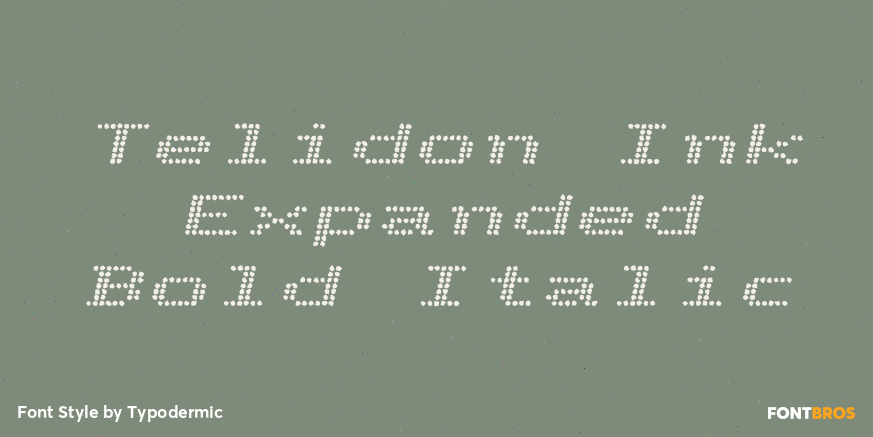 Telidon Ink Expanded Bold Italic Poster