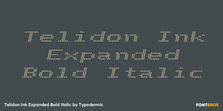 Telidon Ink Expanded Bold Italic Poster
