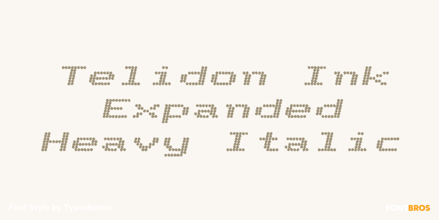 Telidon Ink Expanded Heavy Italic Poster