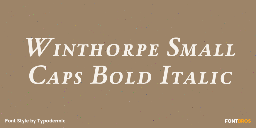 Winthorpe Small Caps Bold Italic Poster