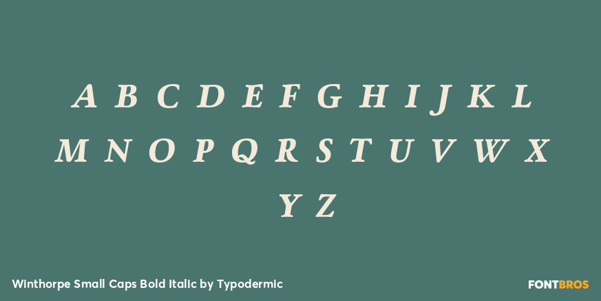 Winthorpe Small Caps Bold Italic Font Poster #3