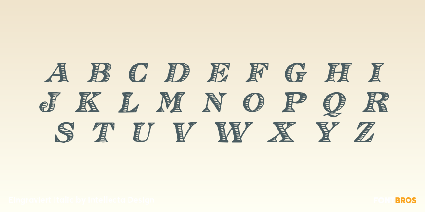 Eingraviert Italic Font Poster #2