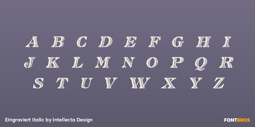 Eingraviert Italic Font Poster #3
