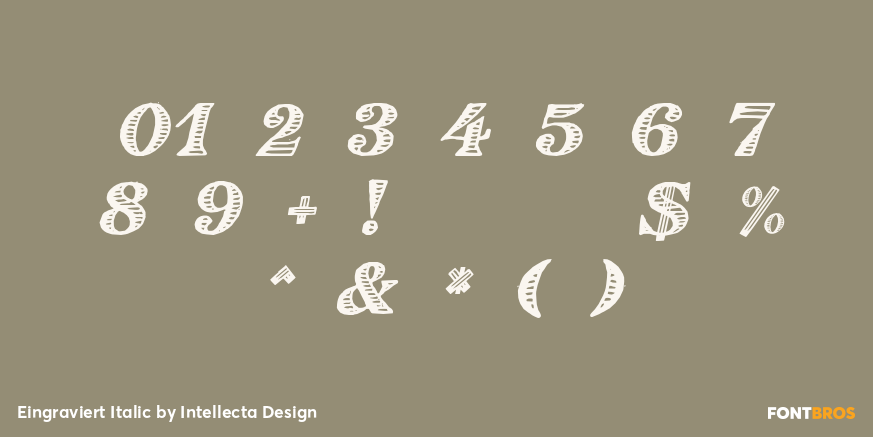 Eingraviert Italic Font Poster #4