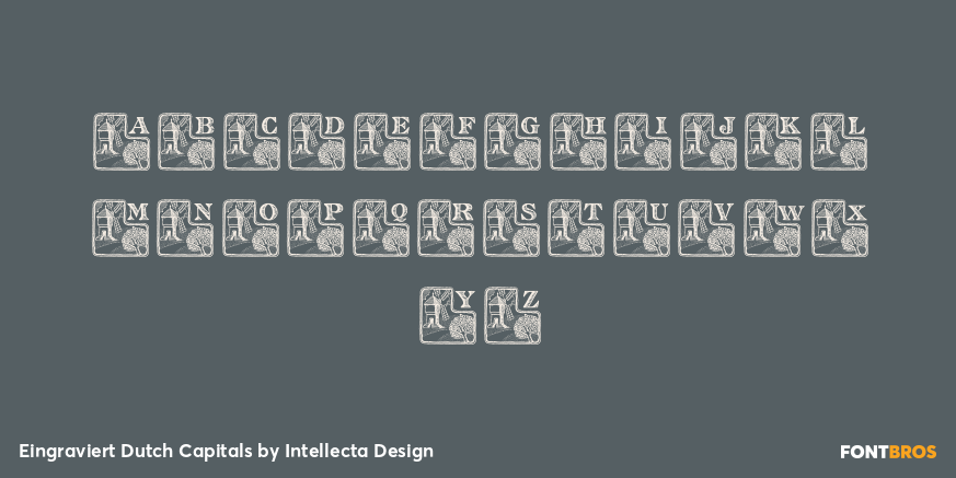 Eingraviert Dutch Capitals Font Poster #2