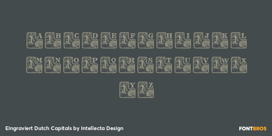 Eingraviert Dutch Capitals Font Poster #3