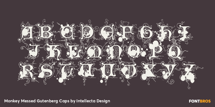 Monkey Messed Gutenberg Caps Font Poster #2