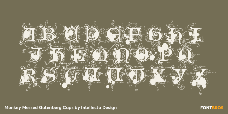 Monkey Messed Gutenberg Caps Font Poster #3