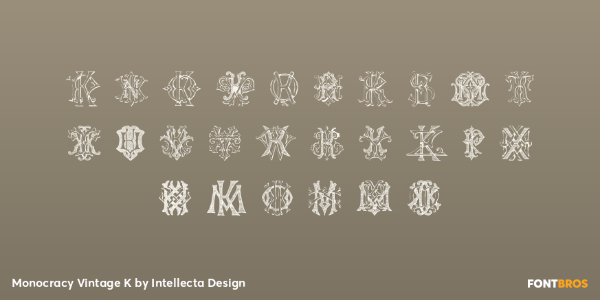 Monocracy Vintage K Font Poster #2