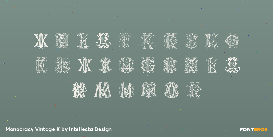 Monocracy Vintage K Font Poster #3