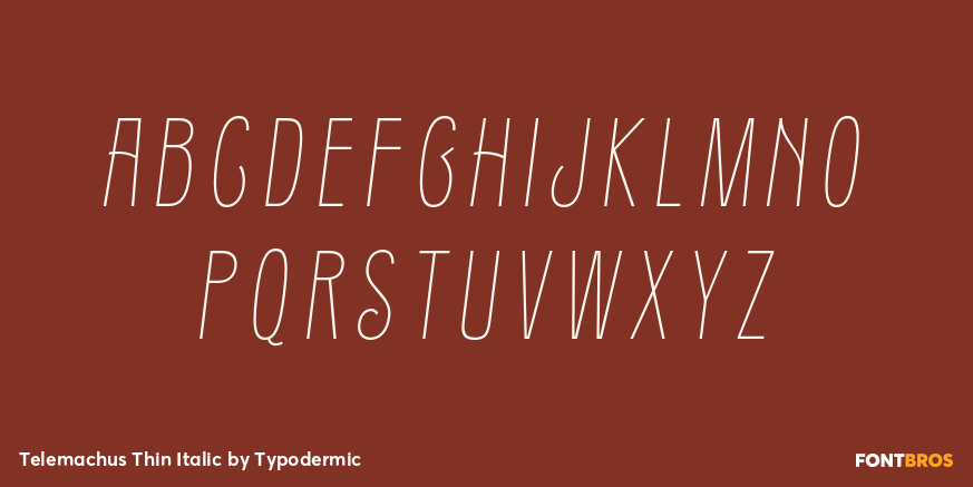 Telemachus Thin Italic Font Poster #2