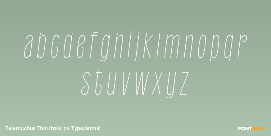 Telemachus Thin Italic Font Poster #1