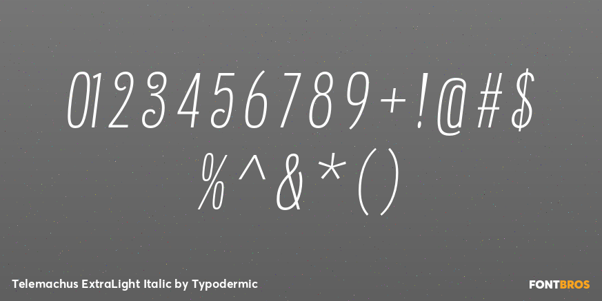 Telemachus ExtraLight Italic Font Poster #1